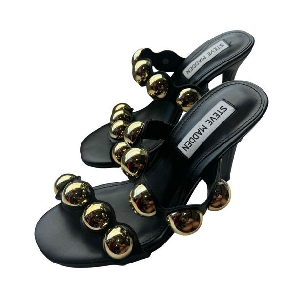 Revolve Steve Madden Jovanni Mule Heel with Gold Tone Hardware Size 5.5 - Picture 6 of 11